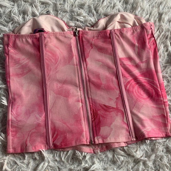 Edikted Floral Pink Corset Top (only worn once) - Picture 3 of 6